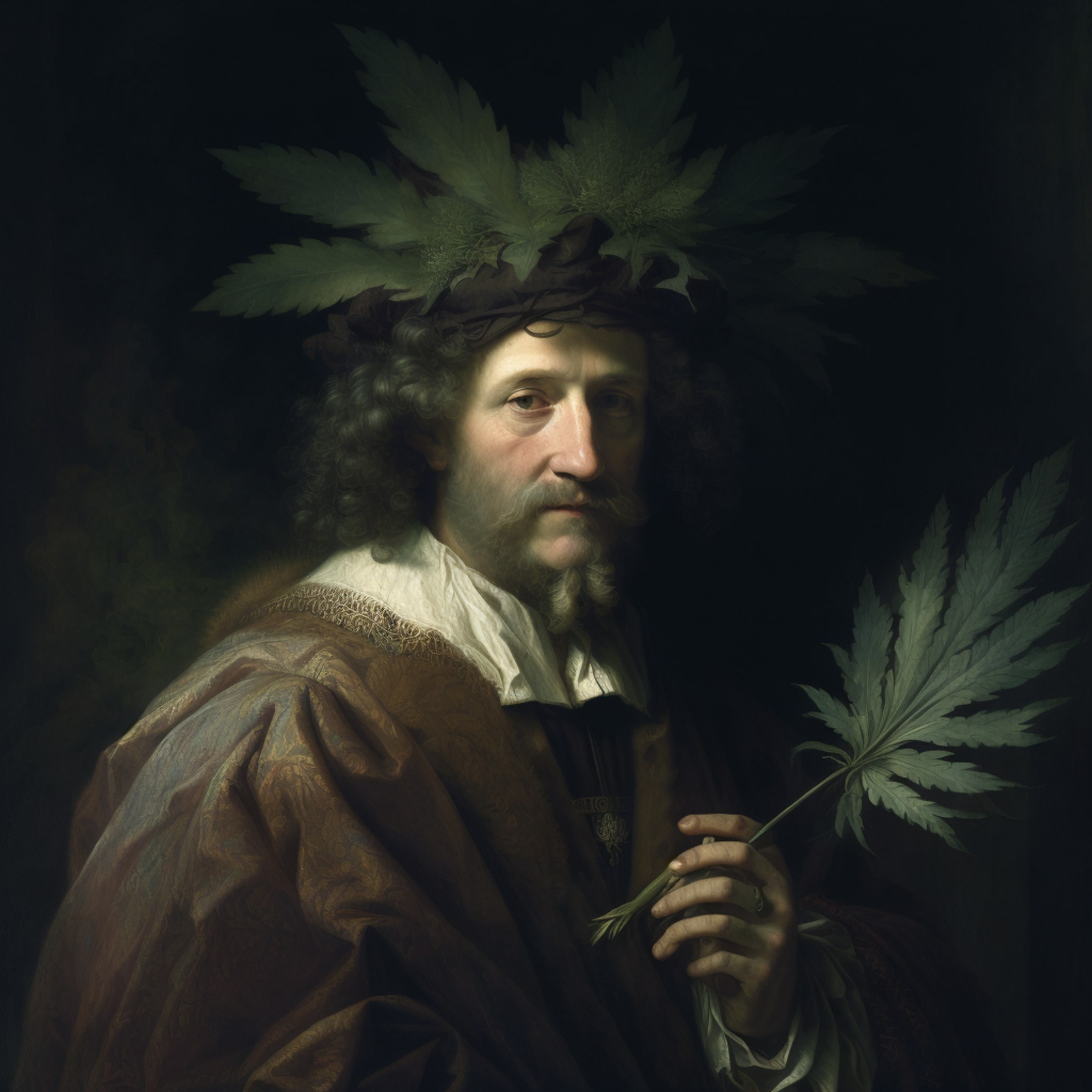 Person holding a marijuana leaf